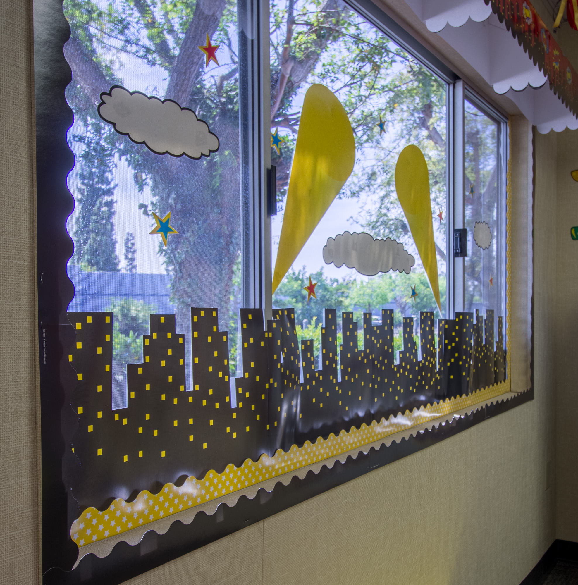 Superhero Cityscape Bulletin Board