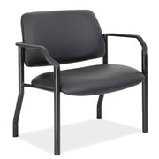 OfficeSource Big & Tall Guest Chair with Arms and Black Frame - 32"W - Black Antimicrobial Vinyl