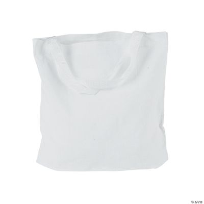 Diy White Canvas Bags - 12 Pieces