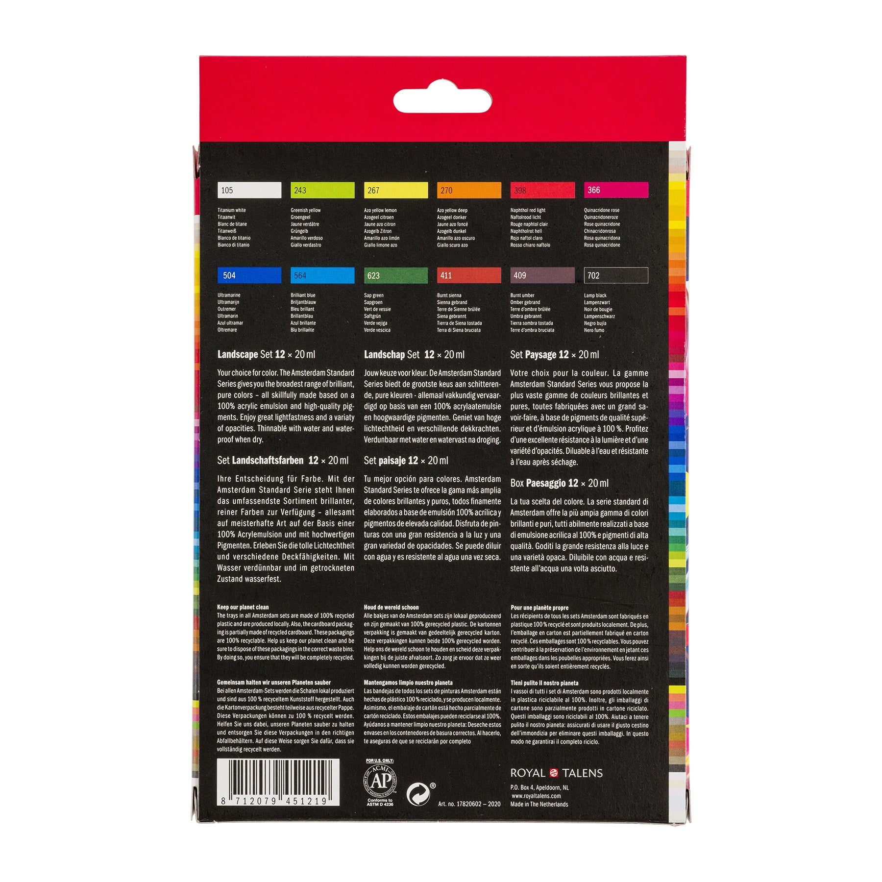 Standard Acrylic Landscape Set, 12 x 20mL
