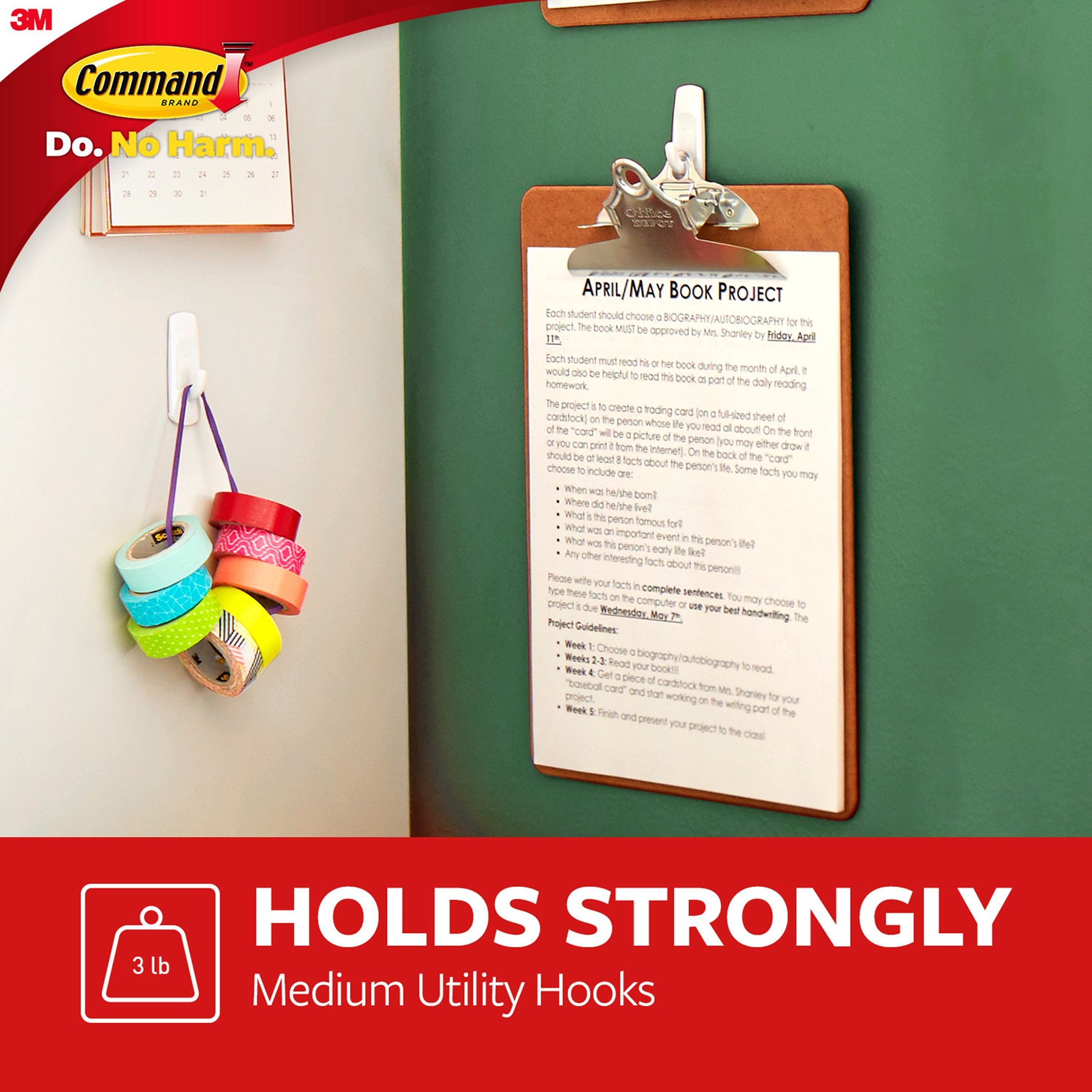 Command™ Medium Utility Hooks Multi-Pack, 6 Count