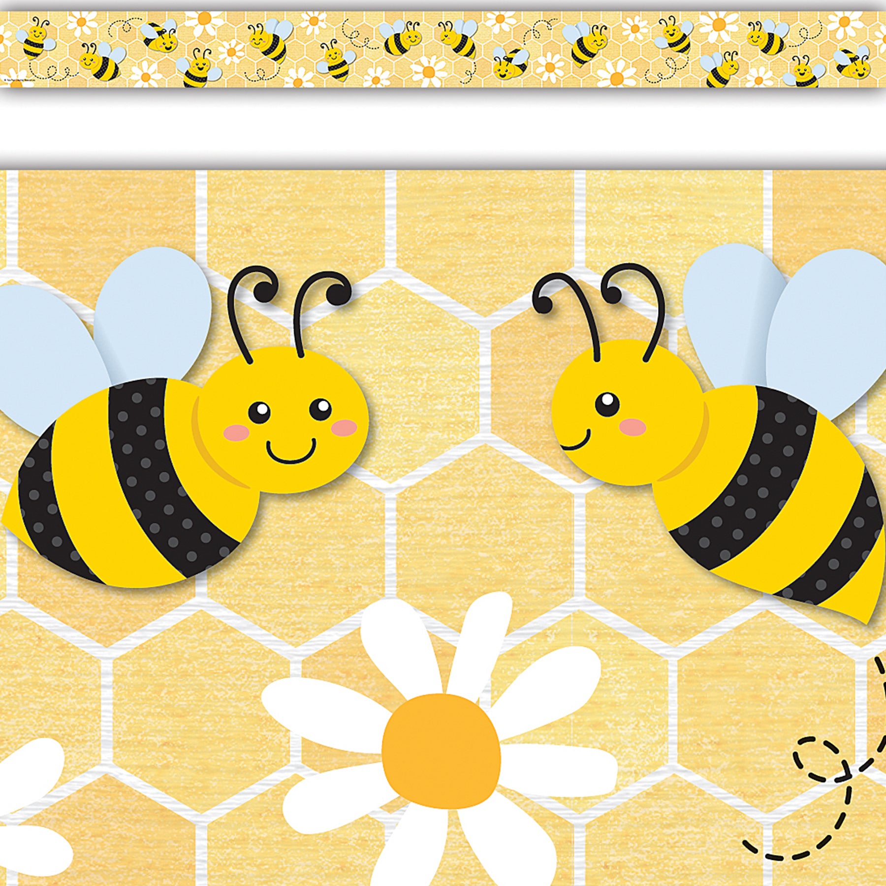 Buzzing Bees Straight Border Trim, 35 Feet