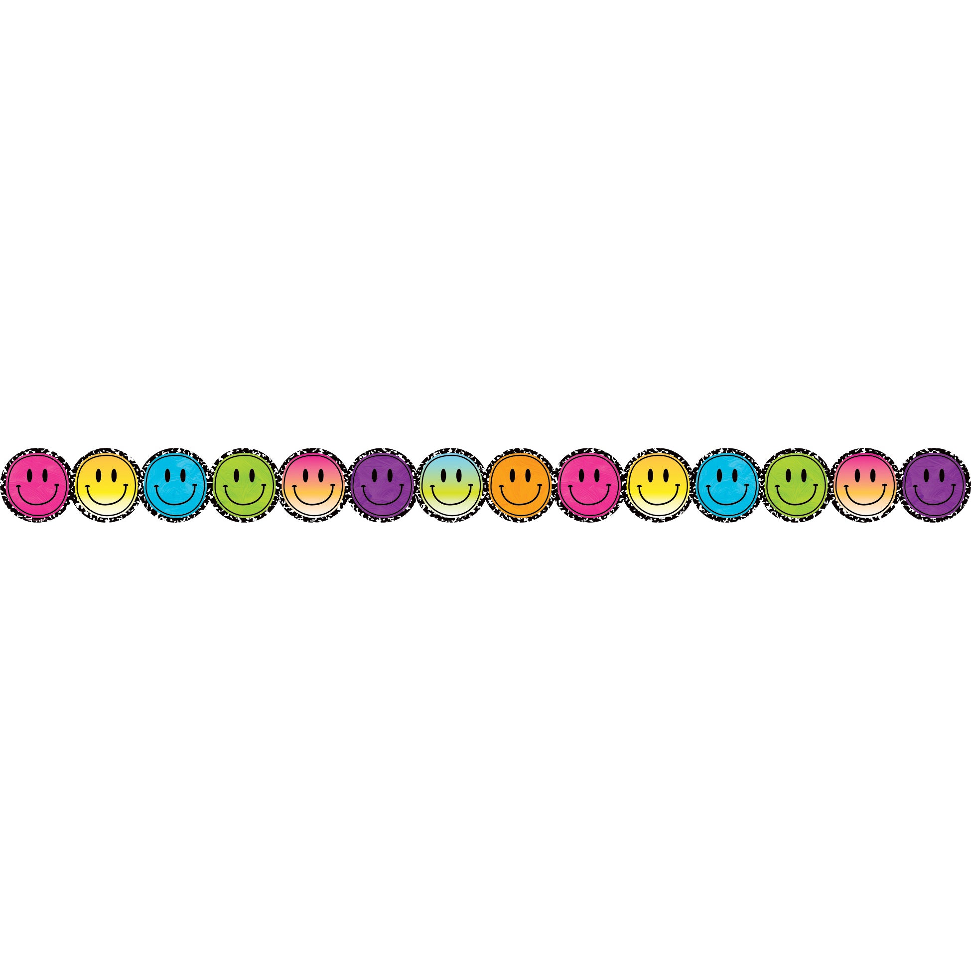 Brights 4Ever Smiley Faces Die-Cut Border Trim, 35 Feet