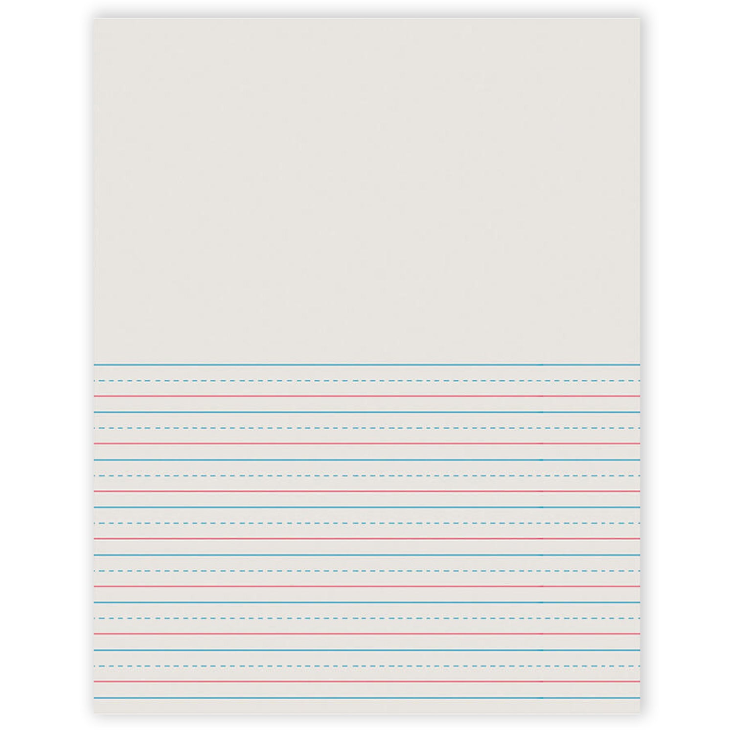 Newsprint Handwriting Paper, Picture Story, Grade 2, 1/2" x 1/4" x 1/4" Ruled Short, 8-1/2" x 11", 500 Sheets