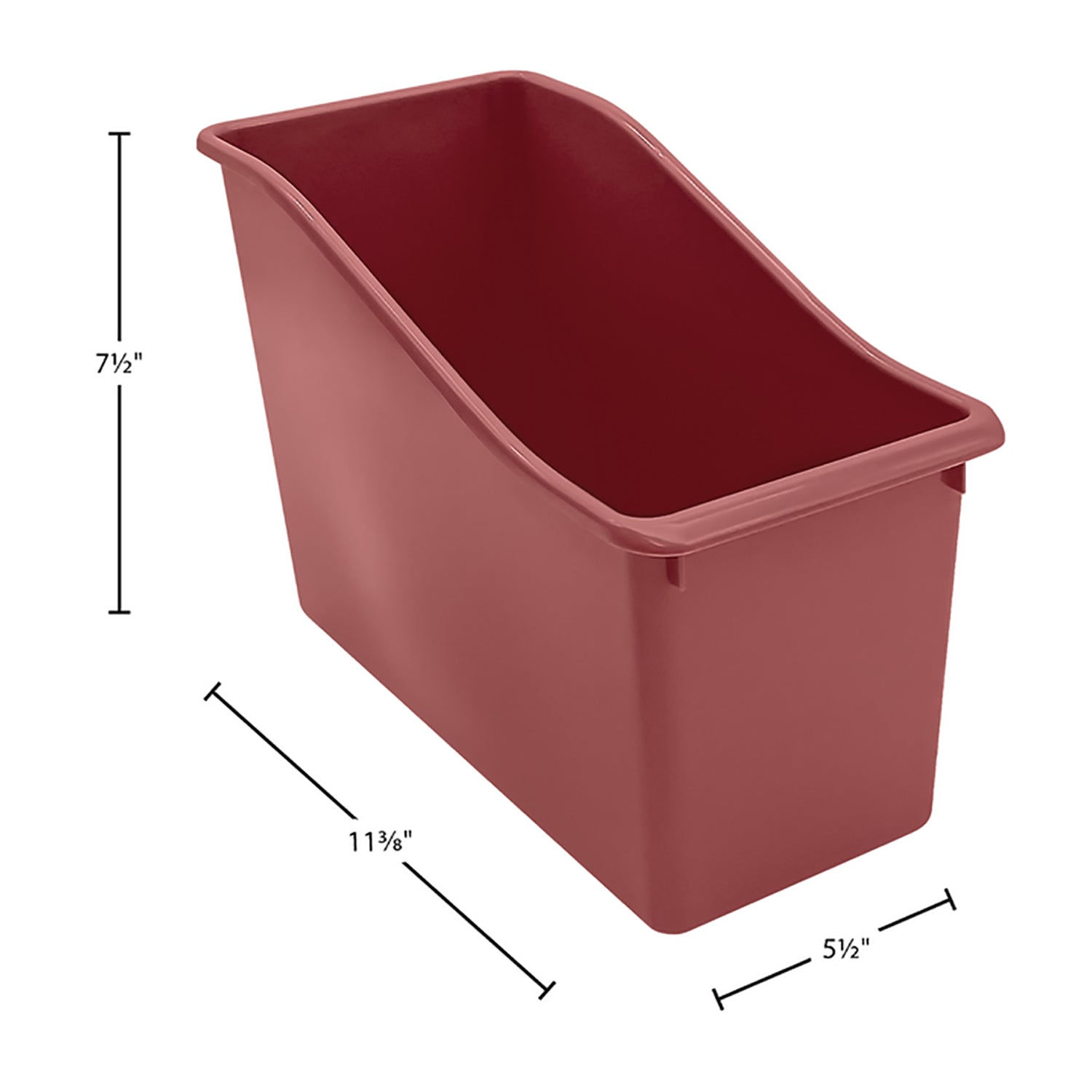 Plastic Book Bin, Deep Rose