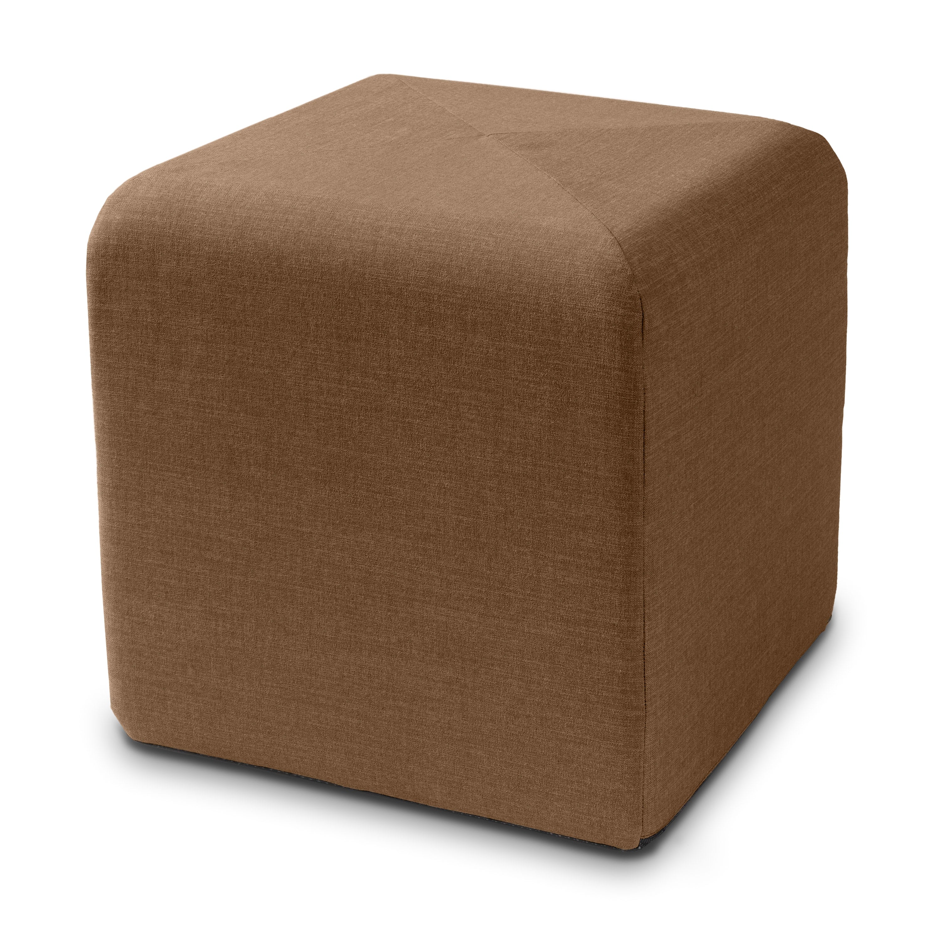 Jaxx Monroe Square Foam Ottoman with Stain Resistant Performance Fabric, Small (18 x 18), Earth Brown