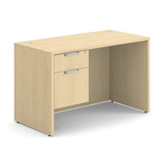 OfficeSource OS Laminate Collection Single 3/4 Pedestal Desk - 48" x 24" - Maple