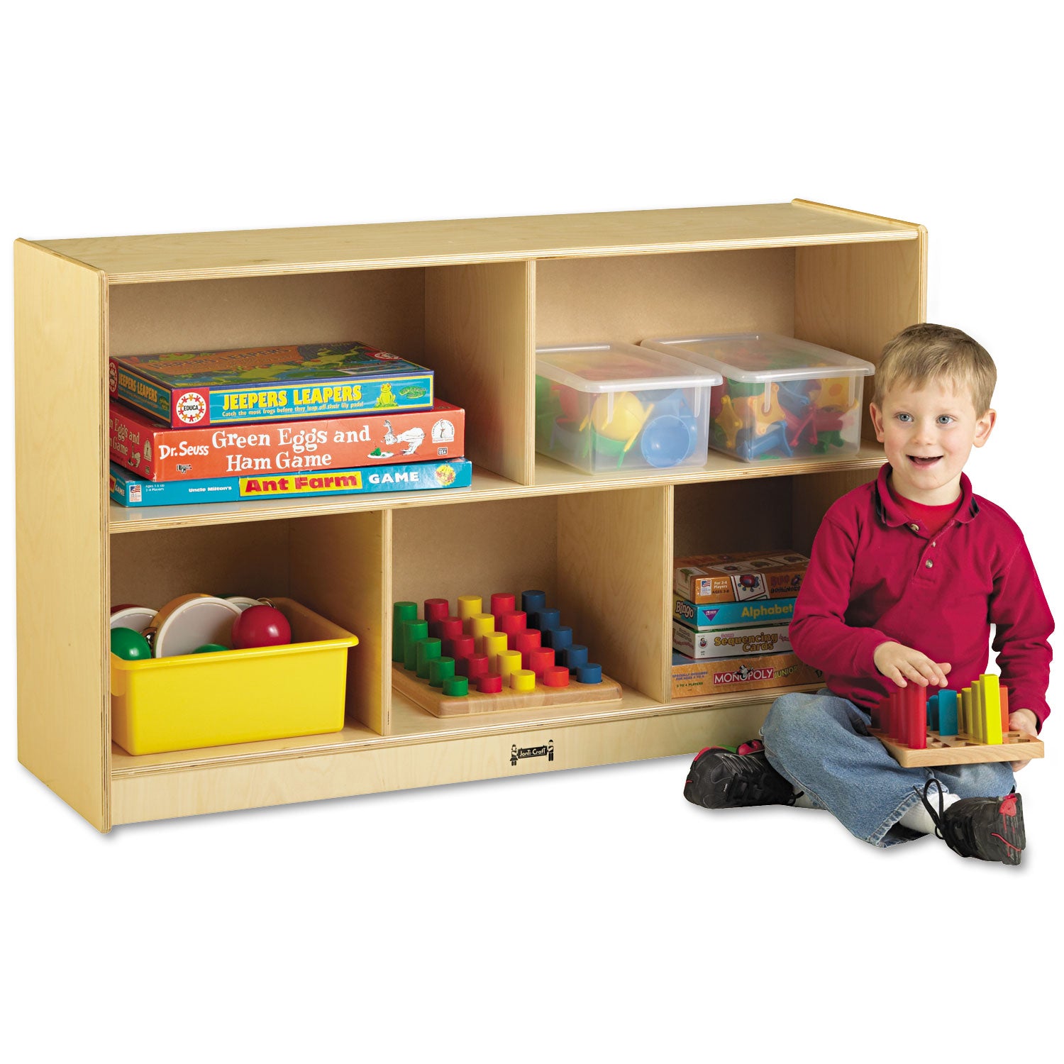 340 - 5 Compartment(s) - 29.50" Height x 48" Width x 15" Depth - Sturdy - Laminate - Wood Grain - Baltic Birch Plywood - 1 Each
