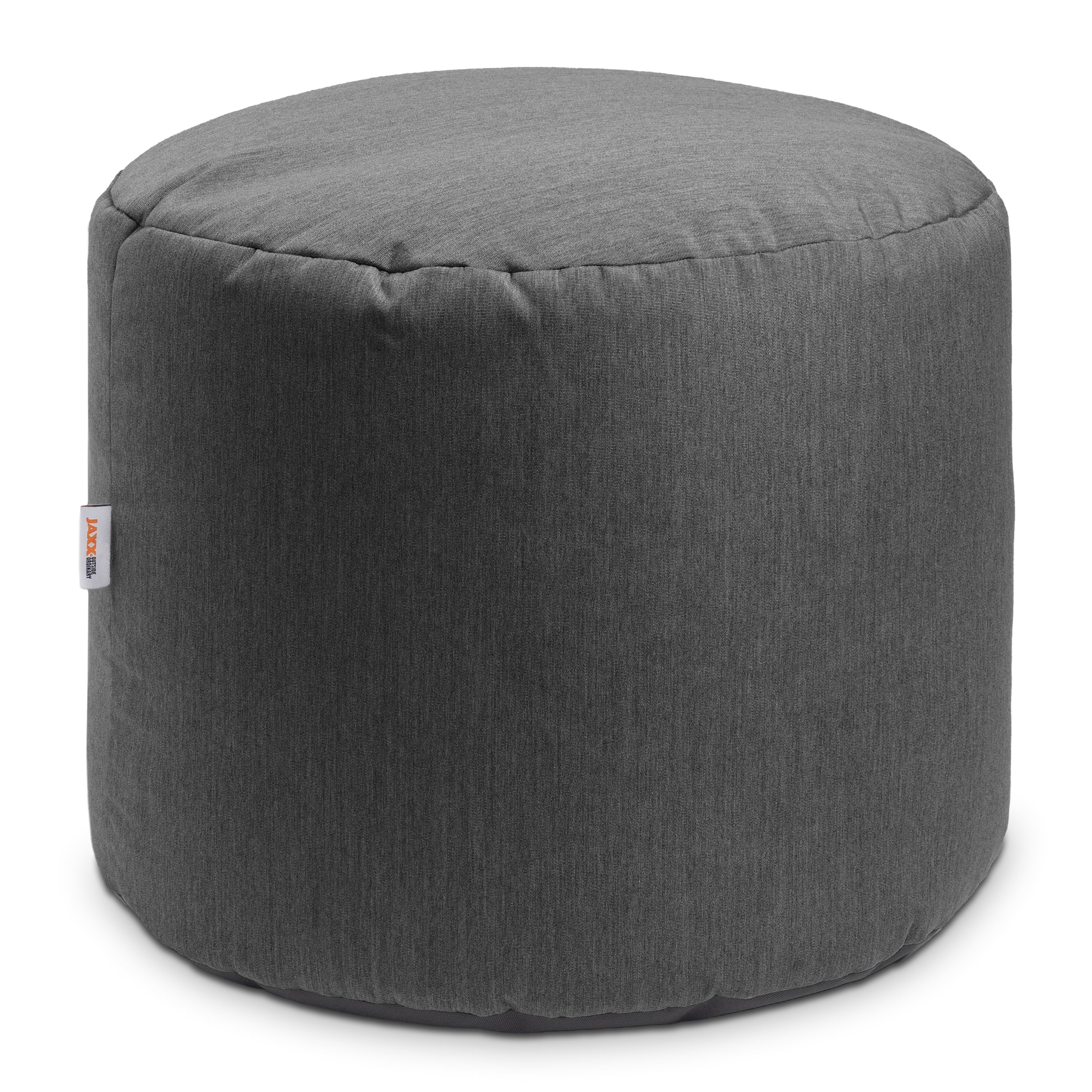 Jaxx Spring Indoor / Outdoor Bean Bag Pouf Ottoman, Charcoal Sunbrella