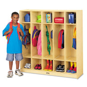 5 Compartment(s) - 50.50" Height x 48" Width x 15" Depth - Double Hook, Durable, Rounded Corner, Yellowing Resistant - UV Acrylic - Baltic - Birch Plywood - 1 Each