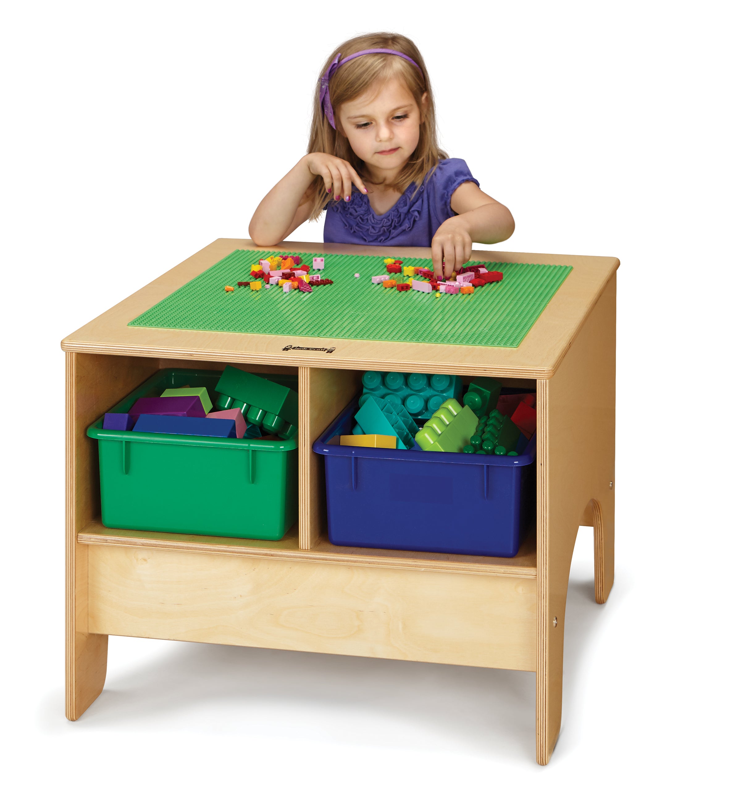 Jonti-Craft® KYDZ Building Table - Traditional Brick Compatible - with Colored Tubs