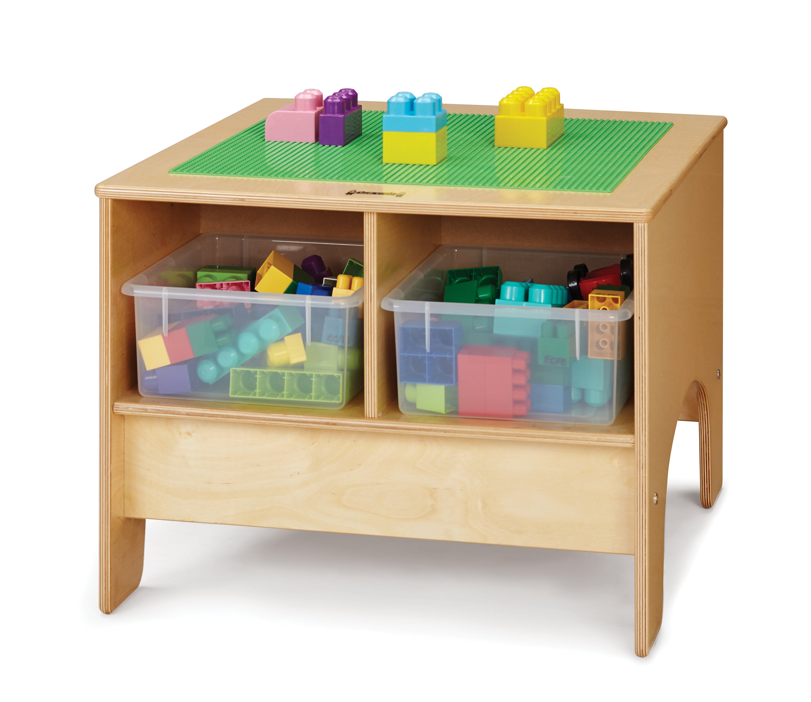 Jonti-Craft® KYDZ Building Table - Preschool Brick Compatible - with Colored Tubs