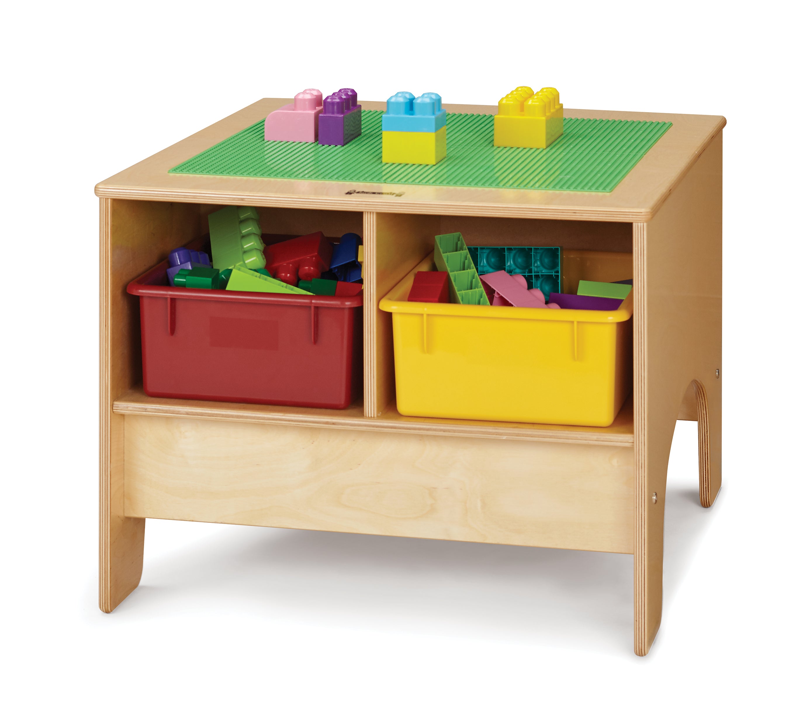 Jonti-Craft® KYDZ Building Table - Preschool Brick Compatible - with Colored Tubs