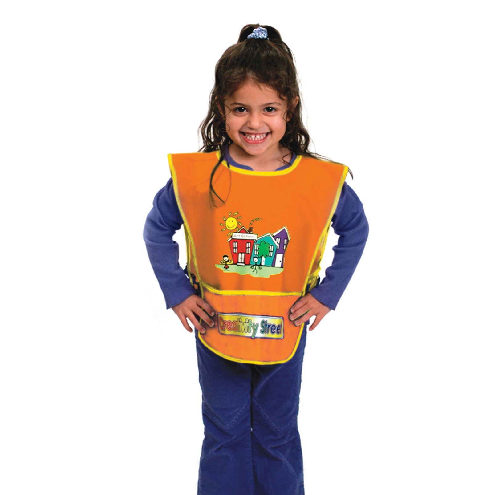 Children's Artist Smock, Ages 3 to 8, Orange, 15" x 12", 1 Piece