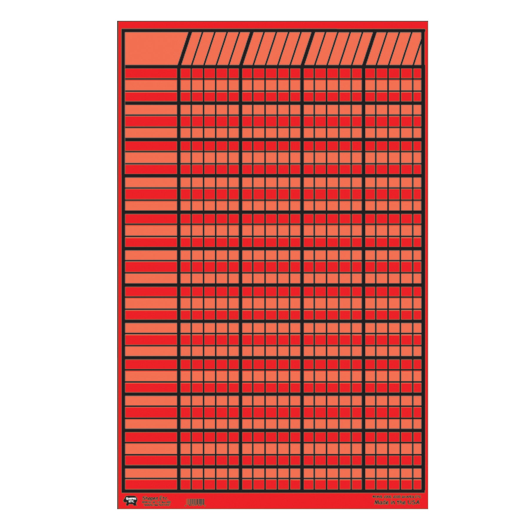 Vertical Incentive Chart, 14" x 22", Assorted Colors, Pack of 12