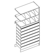 4-Post Typical #1, Adder, 36" x 76" x 18" with 7-6" drawers
