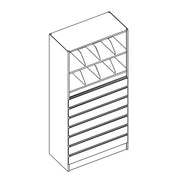 4-Post Typical #1, Starter, 36" x 76" x 18" with 7 -6" drawers