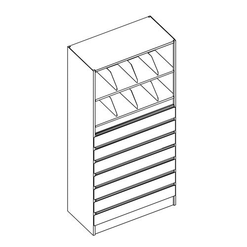 4-Post Typical #1, Starter, 36" x 76" x 18" with 7 -6" drawers