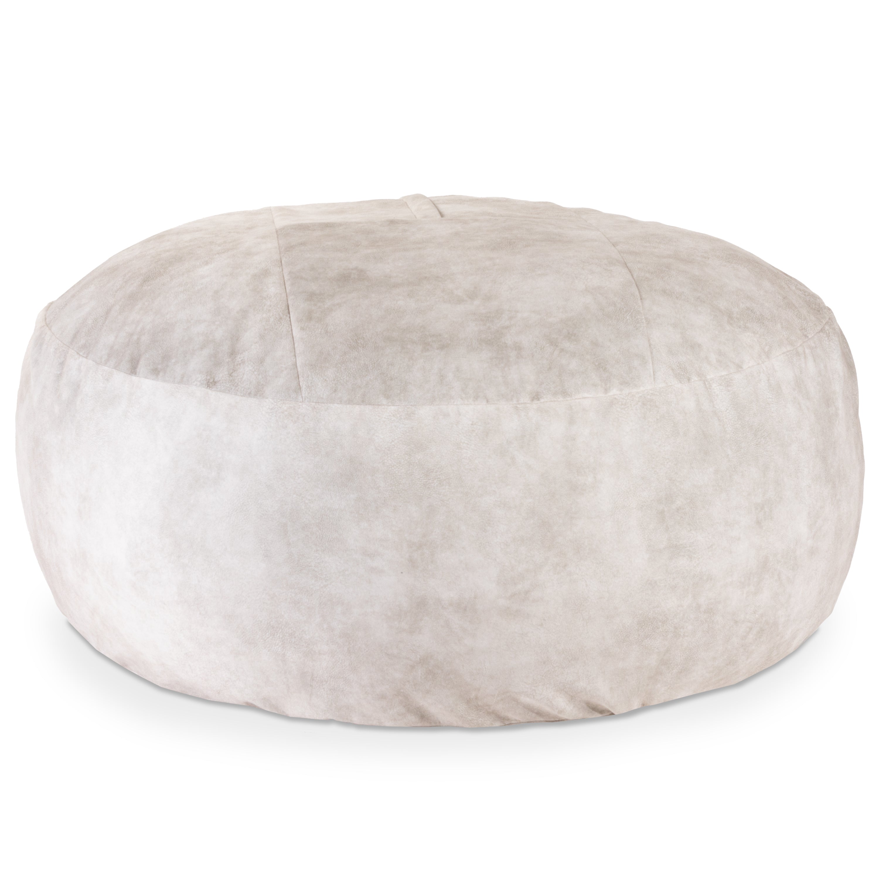 Jaxx Saxx 6 Foot Giant Bean Bag Chair - Padded Microvelvet, Beige