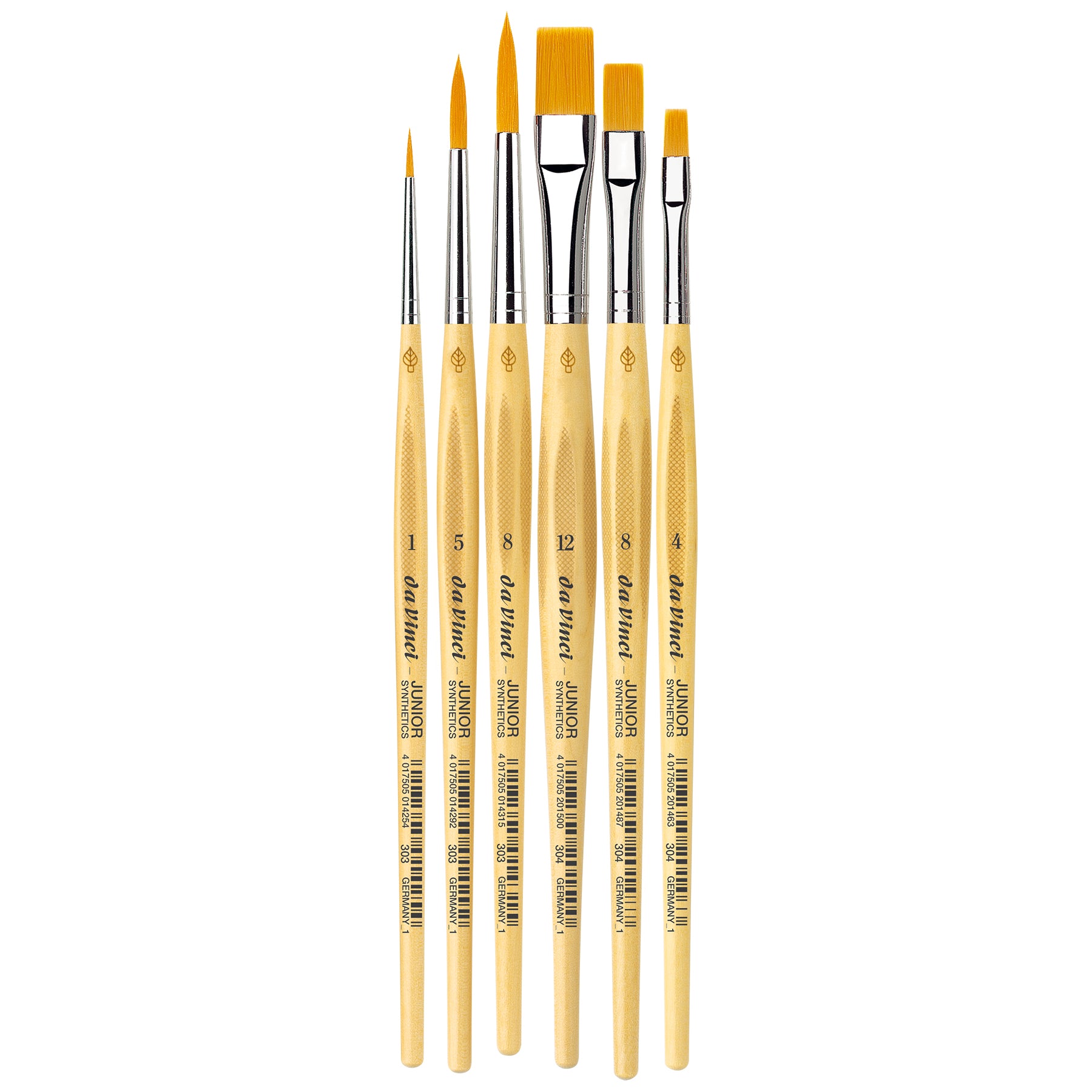 JUNIOR Synthetics Student Brushes, Synthetic, Acrylic & Tempera, Assorted, 6 Brush Set