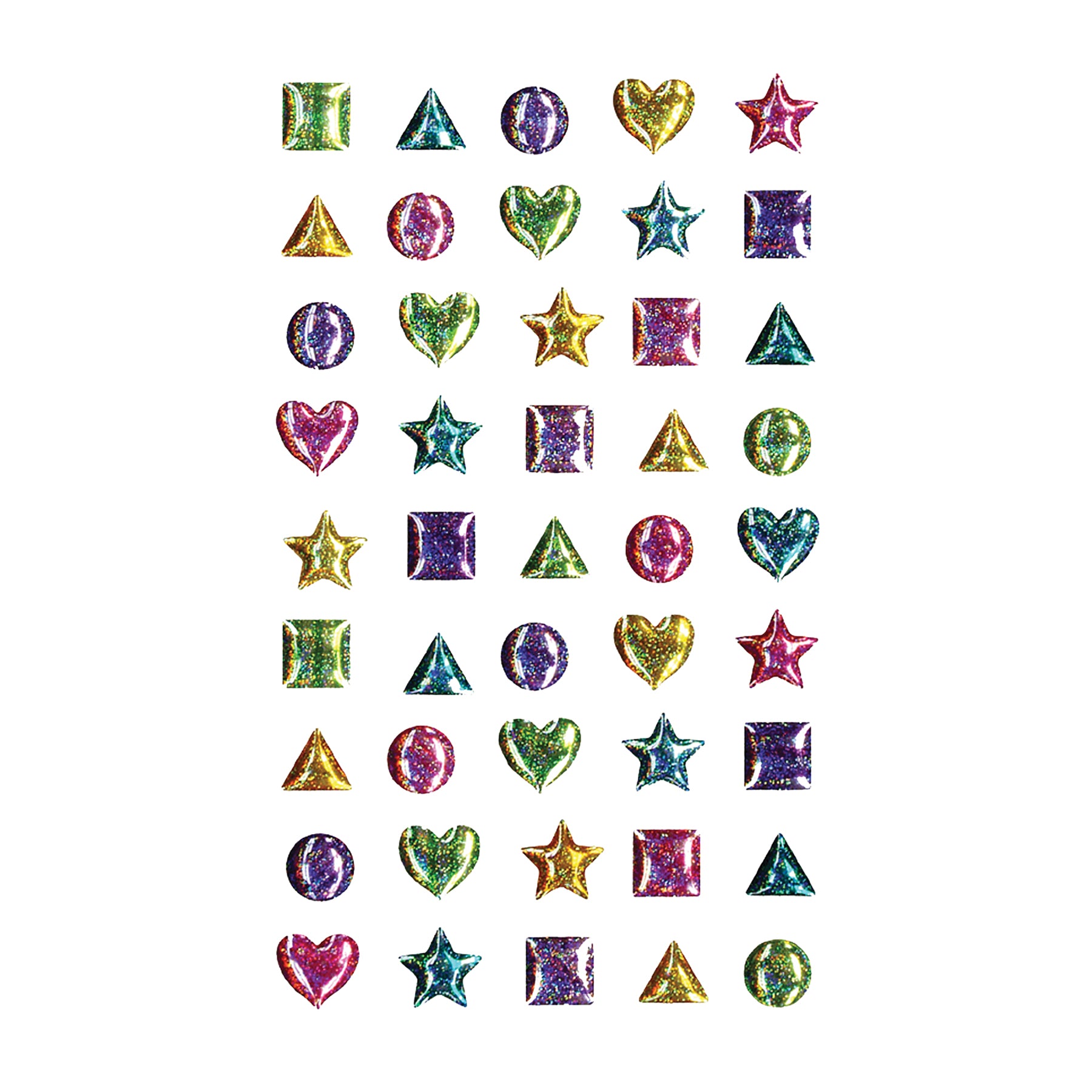 Peel and Stick Gemstone Stickers, Assorted Sizes, 45 Pieces