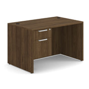 OfficeSource OS Laminate Collection Single 3/4 Pedestal Desk - 48" x 30" - Modern Walnut