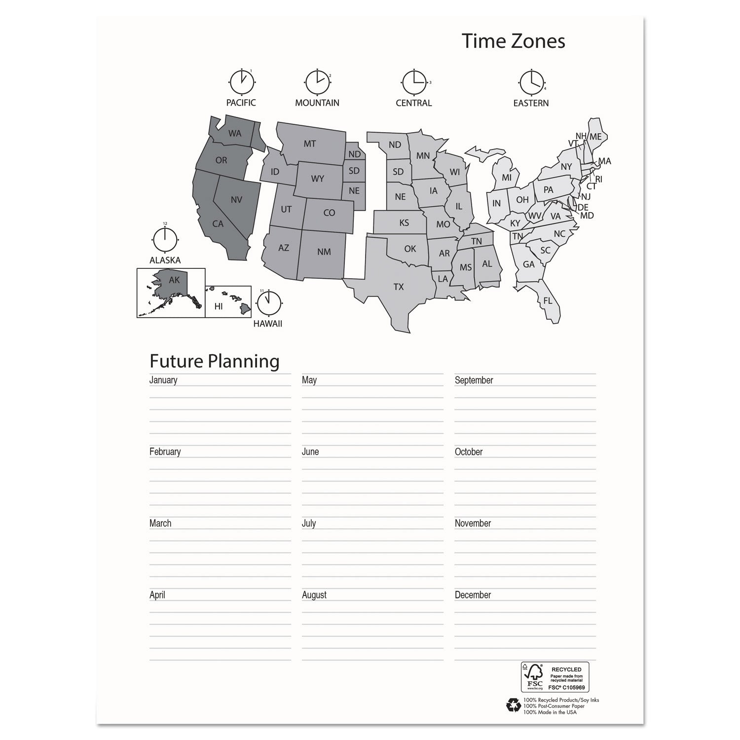 Julian Dates - Weekly - January 2026 to December 2026 - 7:00 AM to 8:45 PM - Quarter-hourly - 1 Week Double Page Layout - 8 1/2" x 11" Sheet Size - Simulated Leather - Black Cover - 1 Each