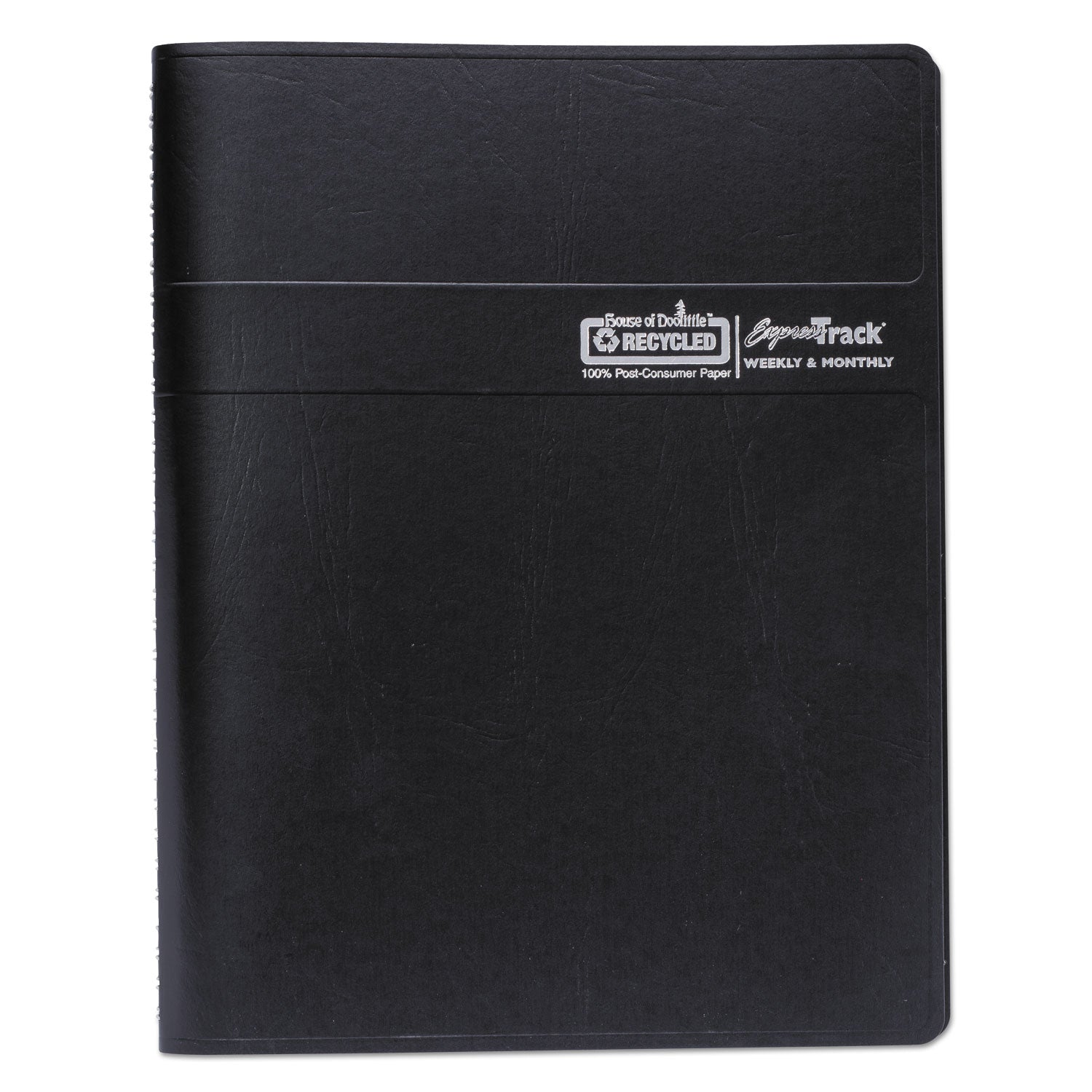 Julian Dates - Weekly, Monthly - 13 Month - January 2026 to January 2027 - 8:00 AM to 5:00 PM - Hourly - 1 Week, 1 Month Double Page Layout - 8 1/2" x 11" Sheet Size - Wire Bound - Paper, Simulated Leather - Black Cover - Tabbed, Expense Tracking - 1 Each