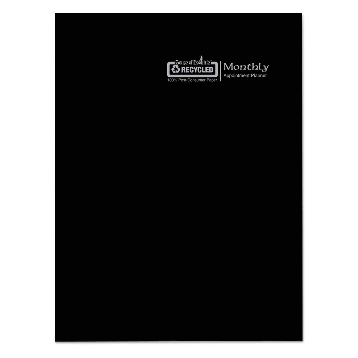 Julian Dates - Monthly - 14 Month - December 2025 to January 2027 - 1 Month Double Page Layout - 10" x 7" Block - Sewn - Black - Leatherette - Black Cover - Notes Area - 1 Each