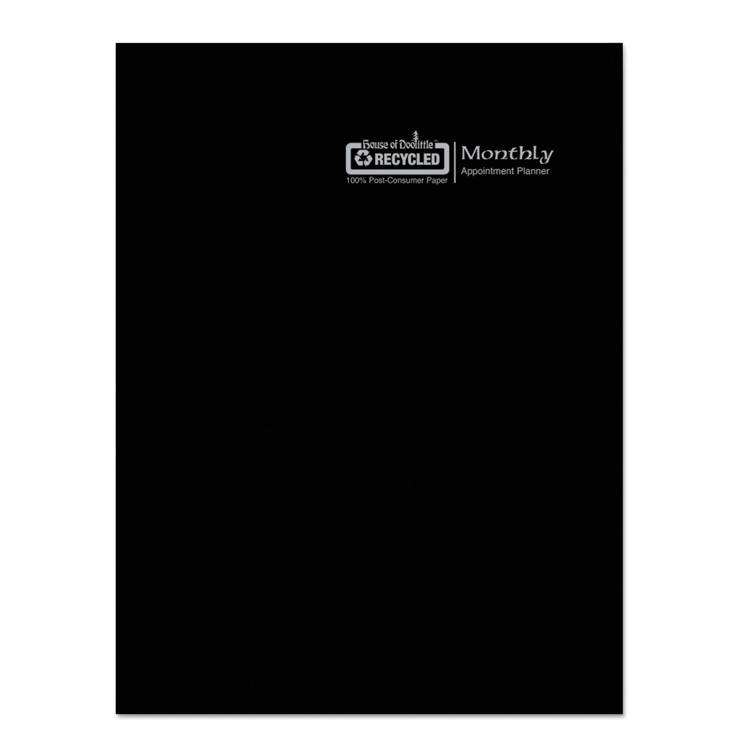 Monthly - 14 Month - December 2025 to January 2027 - 1 Month Double Page Layout - 8 1/2" x 11" Sheet Size - 1.75" x 1.75" Block - Leatherette, Paper - Black Cover - Notepad, Reference Calendar - 1 Each