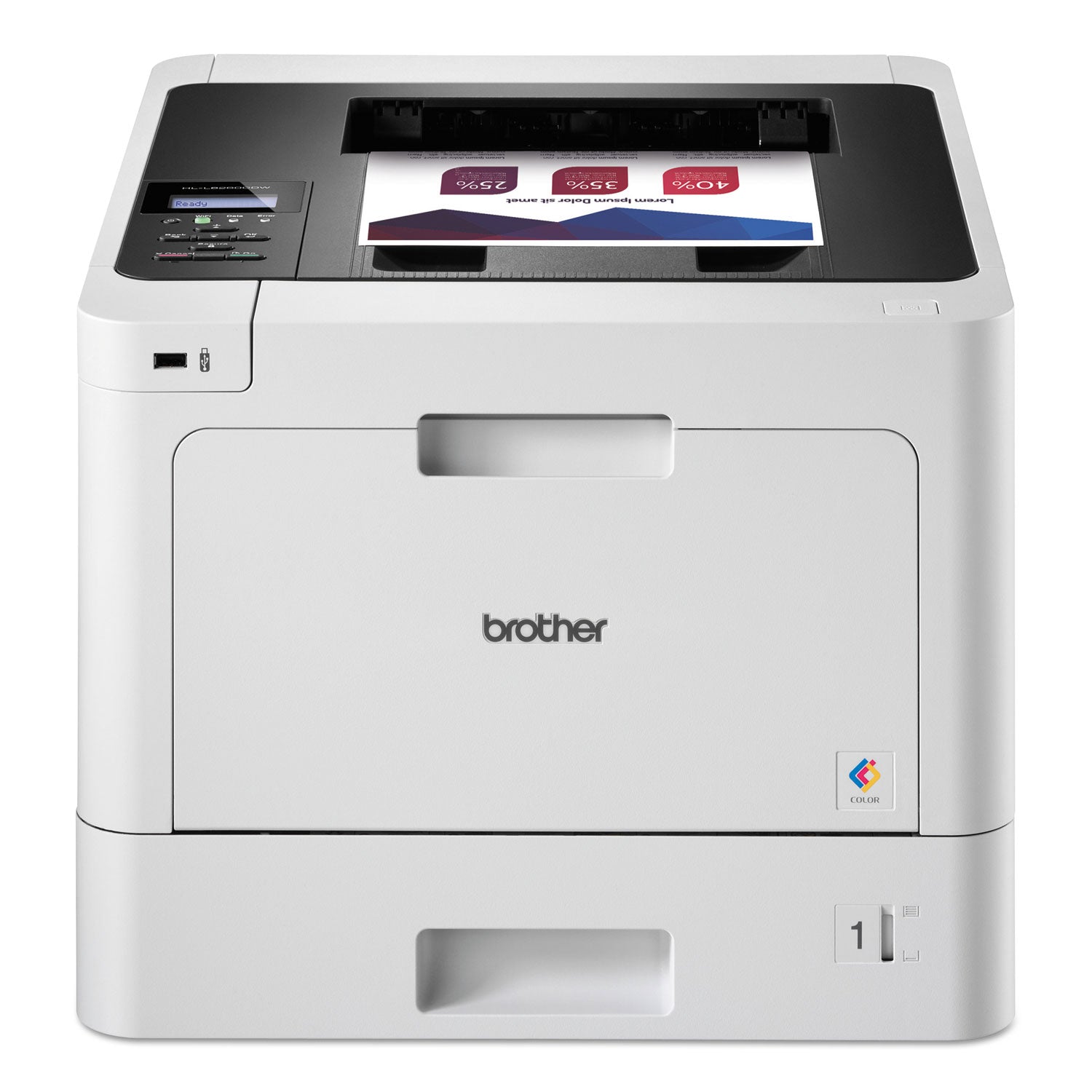 33 ppm Mono / 33 ppm Color - 2400 x 600 dpi class - Automatic Duplex Print - 300 Sheets Input - Ethernet - Wireless LAN - 40000 Pages Duty Cycle - Plain Paper Print - USB