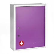 21 in. H x 16 in. W x 6 in. D Large Dual Lock Surface-Mount Medical Security Cabinet in Purple