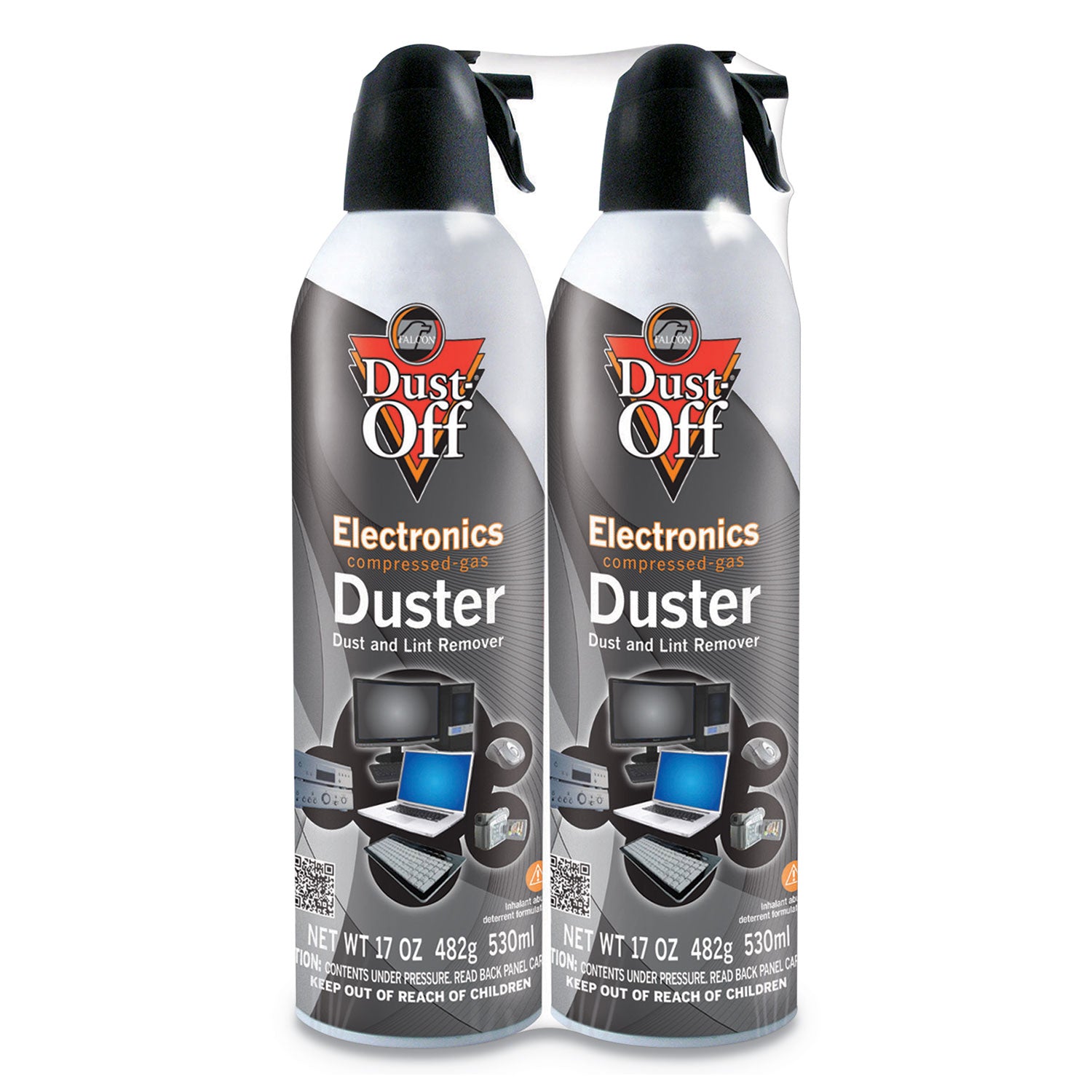 Falcon Dust-Off Jumbo Disposable Dusters - Ozone-safe, Moisture-free - Gray - 2 / Pack