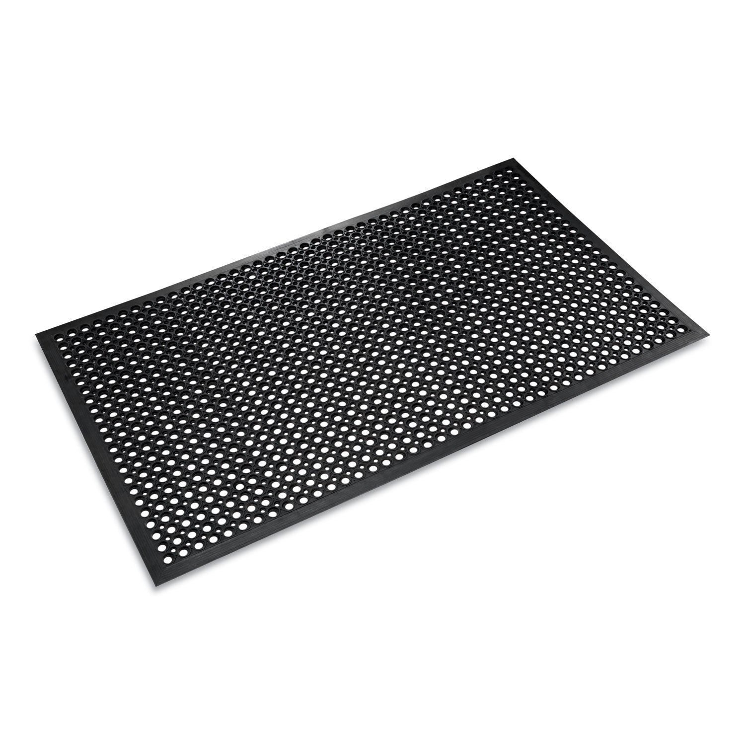 Industry, Office, Indoor - 60" Length x 36" Width - Rectangular - Rubber - Black - 1 Each