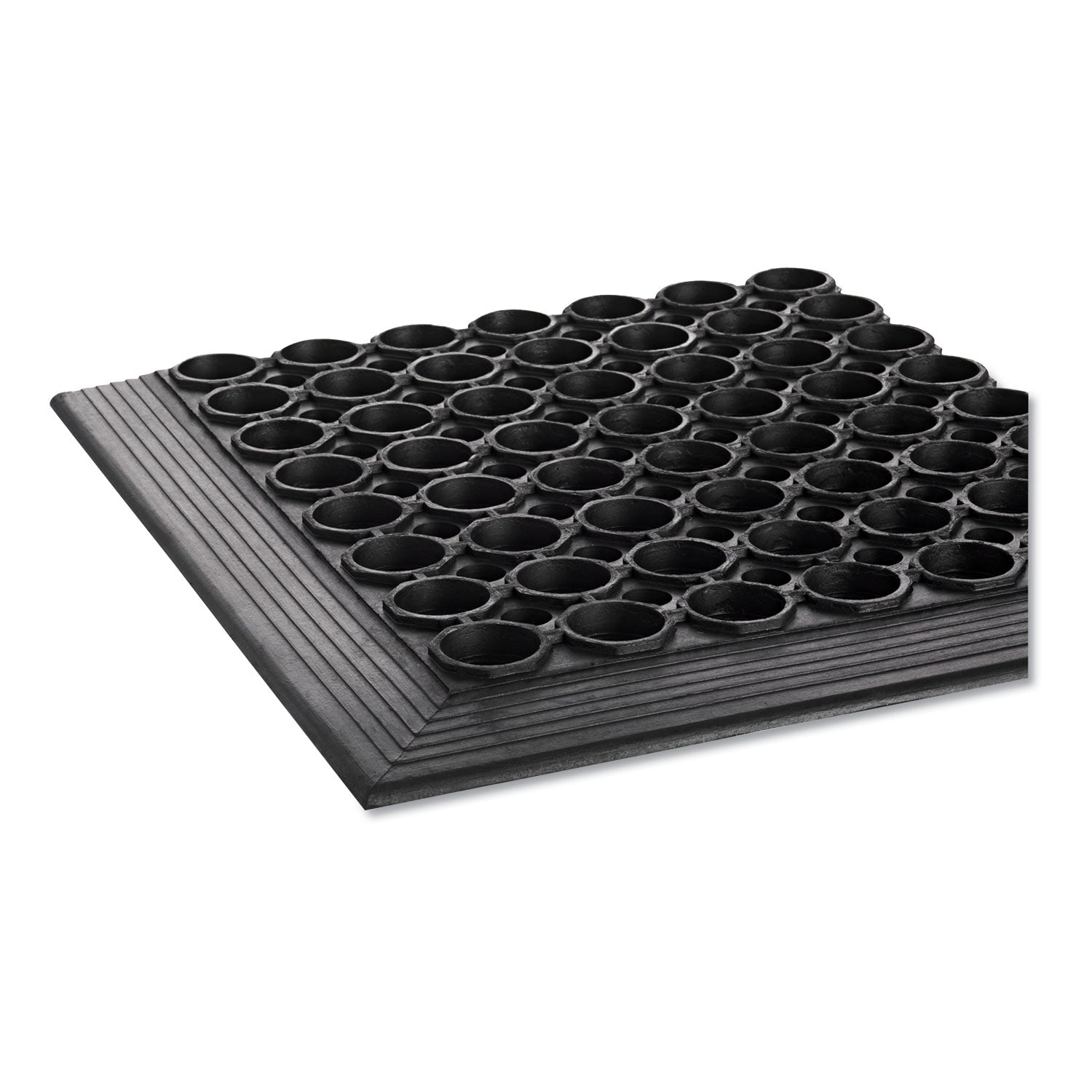 Industry, Office, Indoor - 60" Length x 36" Width - Rectangular - Rubber - Black - 1 Each