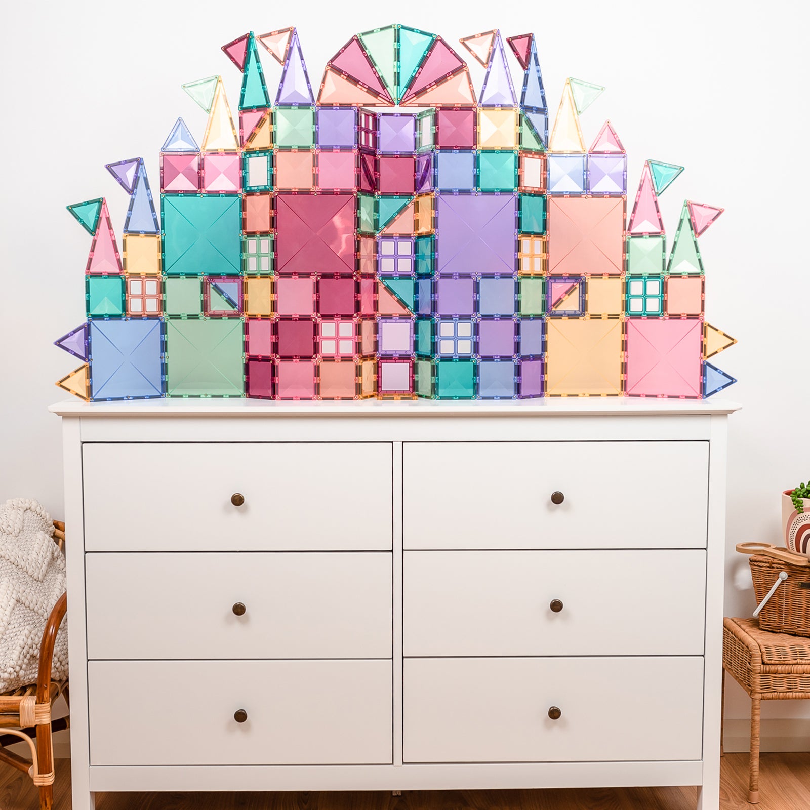 Magnetic Tiles Pastel Creative Pack, 120 Pieces