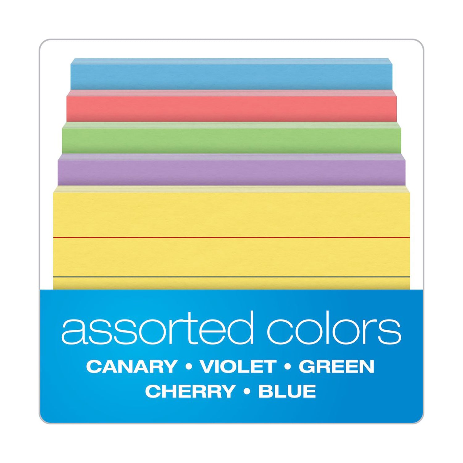 Mini Index Cards, 3" x 2.5", Ruled, Assorted Colors, 200 Per Pack