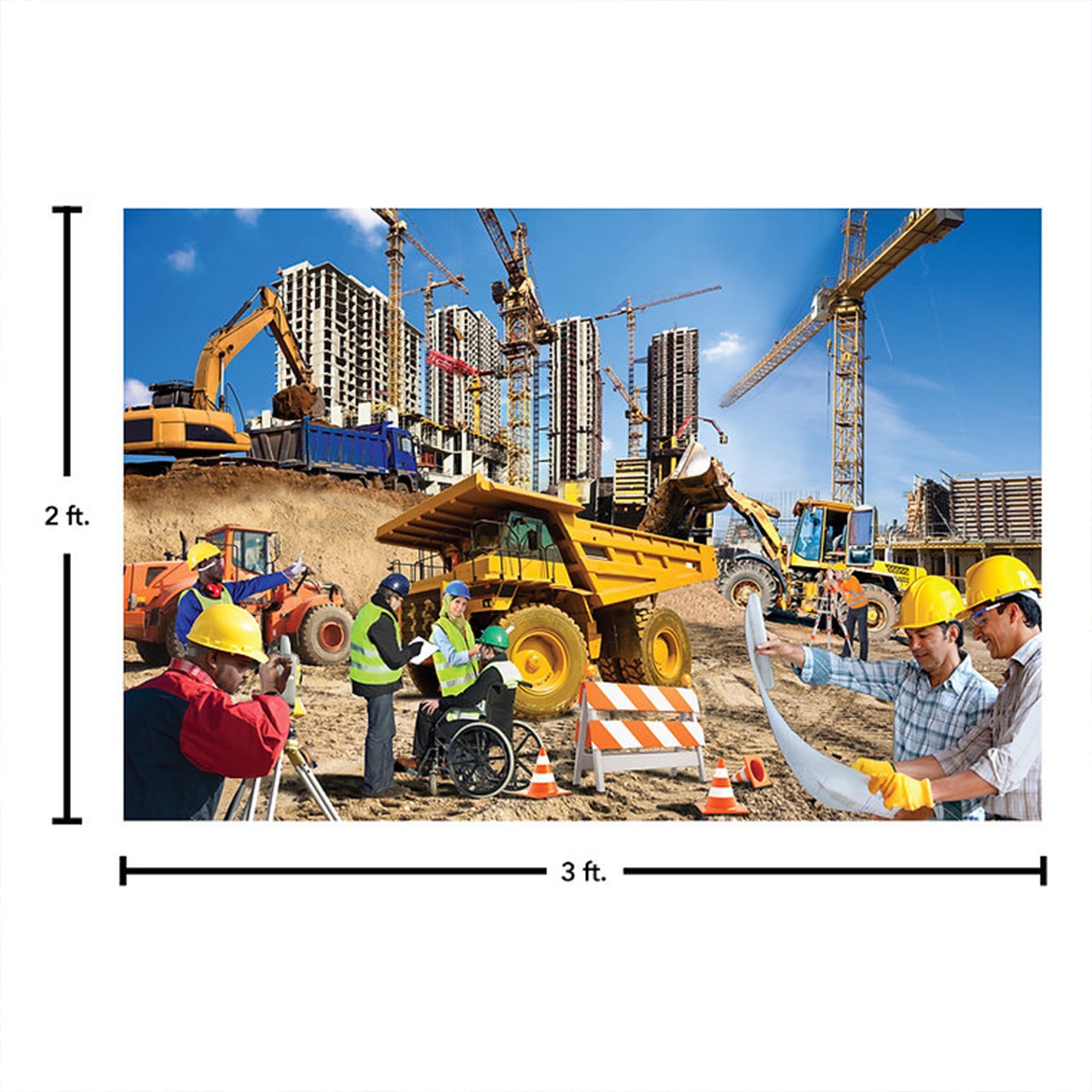 Construction Zone Floor Puzzle, 48 Pieces