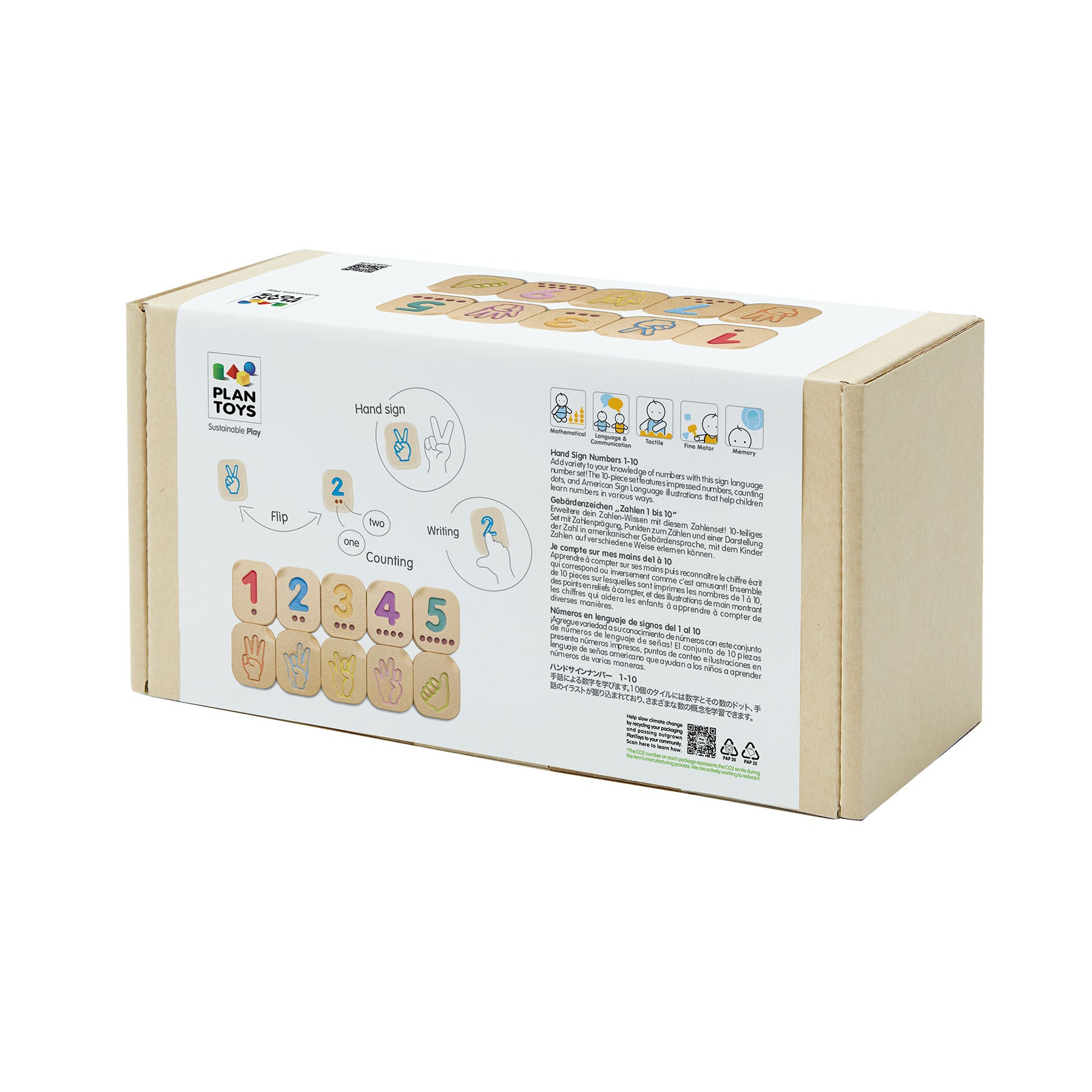Wooden Hand Sign Numbers 1-10 Tiles