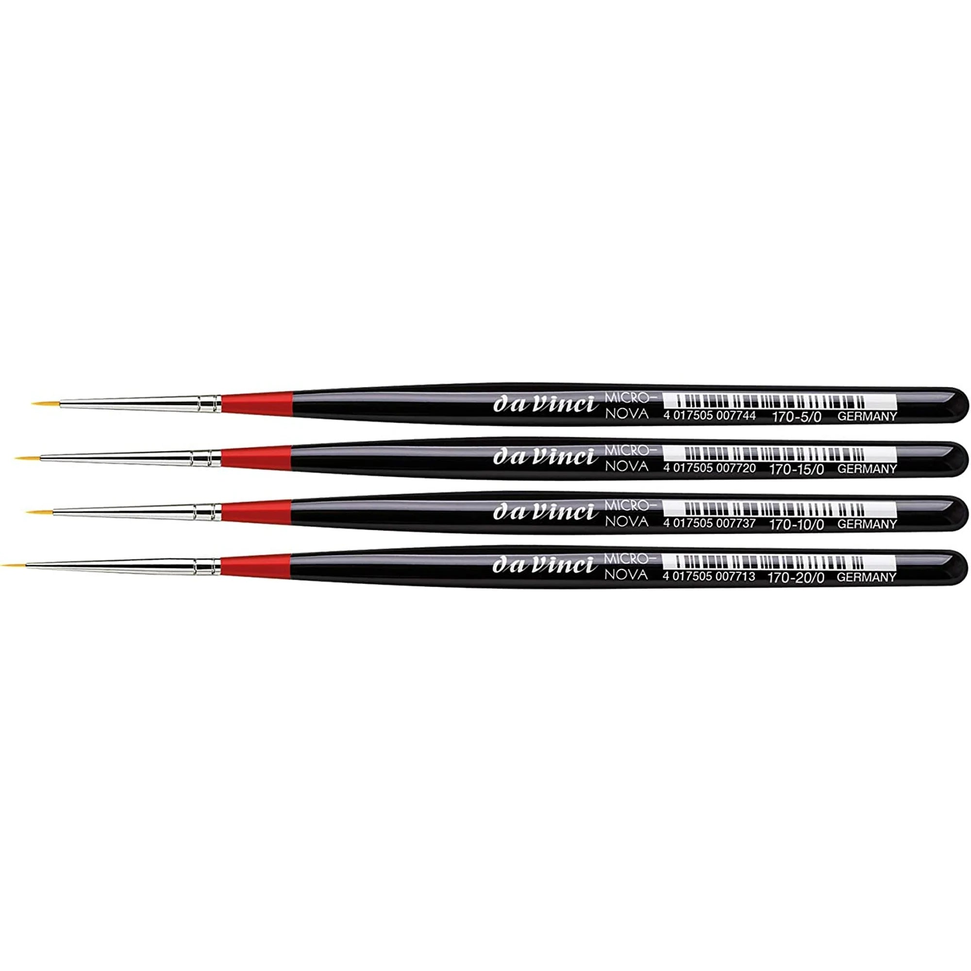MICRO-NOVA Miniature Brushes, Synthetic, Acrylic & Oil, Round, Series 170, 4 Brush Set