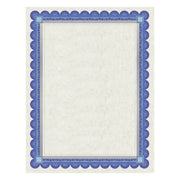 Parchment Certificates, Academic, 8.5 X 11, Ivory With Blue/silver Foil Border, 15/pack