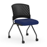 OfficeSource Perch Armless Nesting Chair with Casters - Fabric - Celestial Blue Fabric