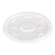 Dart Translucent Slotted Foam Cup Lids - 3.8" Diameter - High Impact Polystyrene (HIPS) - Translucent - 100 / Pack