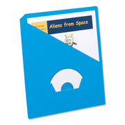 8 1/2" x 11" - 3 1/2" Expansion - 11 pt. - Blue - Tear Proof, Punched - 10% Recycled - 25 / Pack