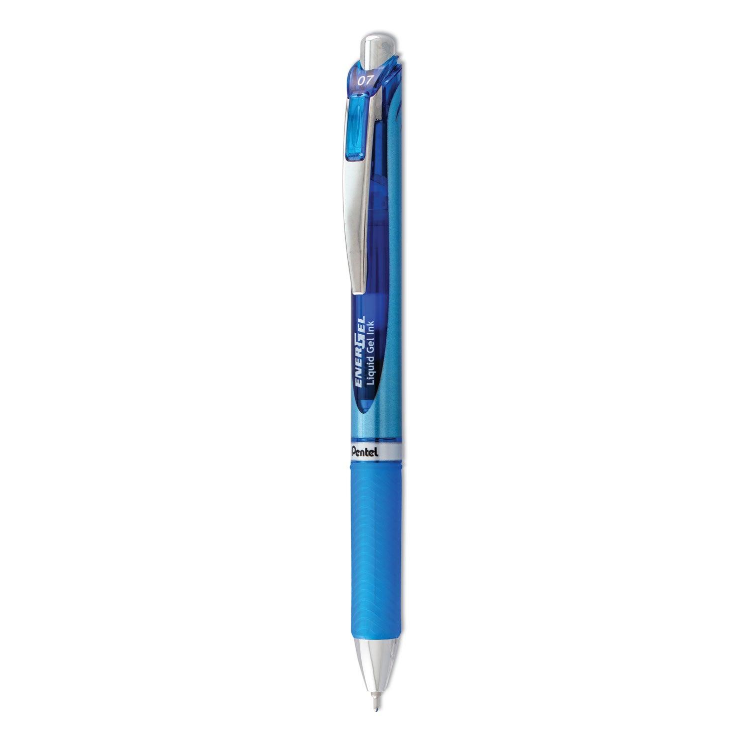 EnerGel RTX Retractable Liquid Gel Pen, (0.7mm) Metal Tip, Medium Line, Blue Ink, 1 Dozen