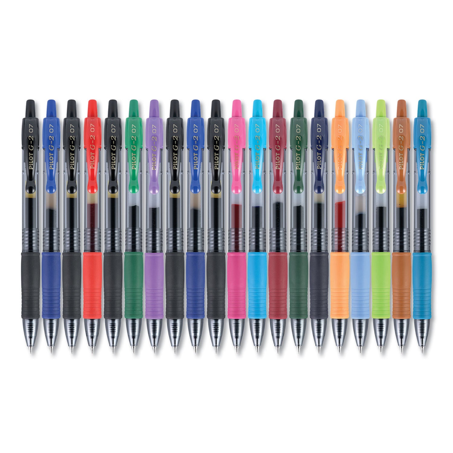 0.7 mm Fine Pen Point - Refillable - Retractable - Assorted Ink - Gel-based - 20 / Pack