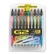 0.7 mm Fine Pen Point - Refillable - Retractable - Assorted Ink - Gel-based - 20 / Pack