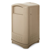 Plaza Indoor/Outdoor Waste Container, 50 gal, Plastic, Beige