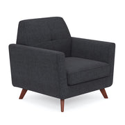 OfficeSource Partridge Club Chair with Light Wood Legs - Gray Linen