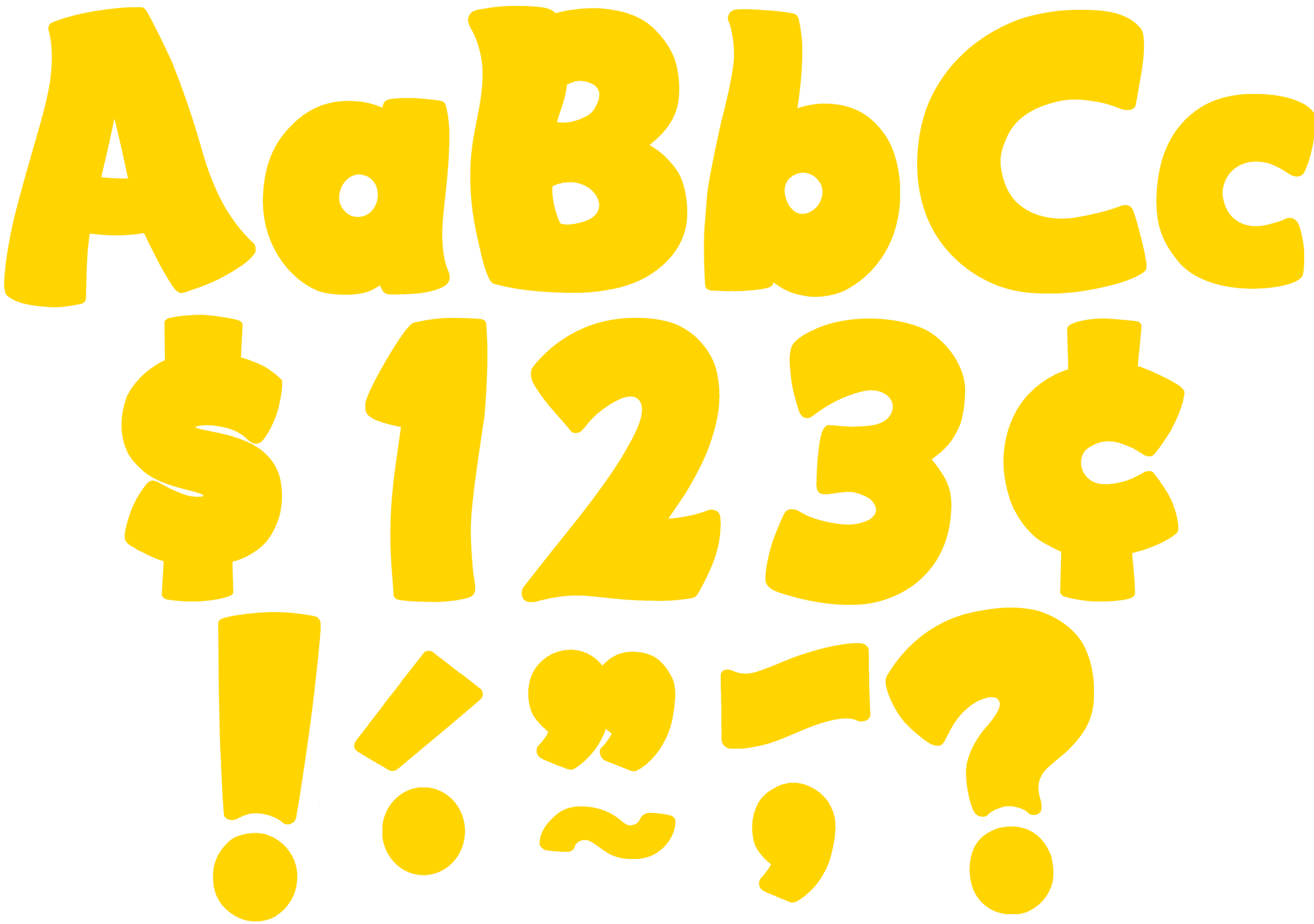 Yellow Gold Funtastic 4" Letters Combo Pack